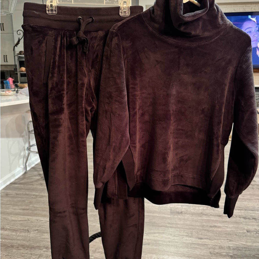 Athleta Black Plush Lounge Set